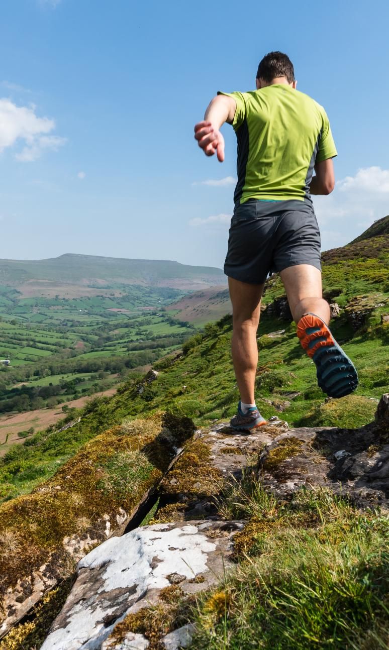 Man out running in the Brecon Beacons